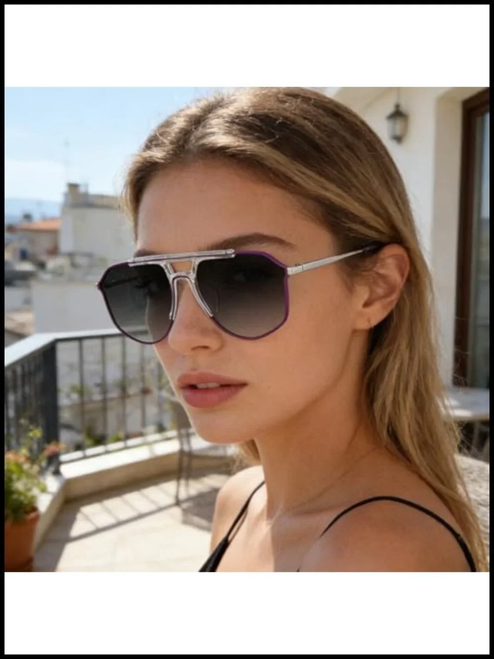 Polarized Aviator Sunglasses Oversized Metal Trendy Flat Top UV400